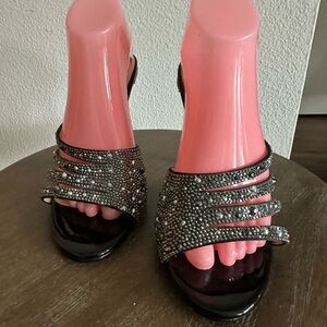 Elegant Black high sandals Women's Shoes size 10 comfortable and light